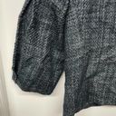 Ann Taylor  Gray Green Tweed Cropped Blazer Jacket Bubble Sleeve Womens Size 2 Photo 6