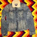 Polo Vintage  Ralph Lauren no 67 distressed denim jean jacket Sherpa size M EC Photo 0