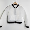 BCBGeneration  White & Black Mesh Cropped Bomber Jacket Size Small Photo 1