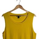 August Silk Top Knit Yellow Shell Viscose Silk Knit Sleeveless Size XL EUC Photo 1