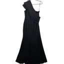 Badgley Mischka  Black Draped One Shoulder Ball Gown Sz 16 NEW MSRP $795 Classic Photo 5