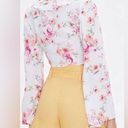 Forever 21 NWT  Self Tie Crop Floral Top Sz M Photo 2