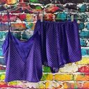 Vintage Elizabeth Blair Satin Feel Pajama Set Tank Top Shorts Small Made in USA Purple Photo 0