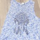 Wound Up  blue sleeveless top with boho dream catcher  print size small Photo 3