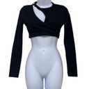 n:philanthropy n philanthropy Womens Small Crop Top Black Cut Out Long Sleeve Streetwear NWT Photo 1