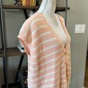 Emporio Armani  Striped Button Front Cardigan Sweater Vest Peach Womens Size Smal Photo 5