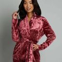 Modcloth  Smoldering Smoking Jacket Crushed Velvet Tie Red Velvet Pink M Photo 0