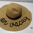 Sun Hat On Vacay Vacation Embroidered Travel Beach Boho Summer Womens Hat Tan Photo 0