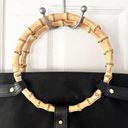 Lauren Ralph Lauren Black Canvas Large Tote Shopper Harness Bamboo Handle Bag Photo 1