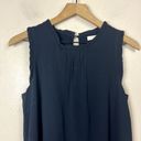 Sézane Sezane Adeline Shift Dress Size 38 US Medium Sleeveless Navy Blue Ruffle Lined Photo 2