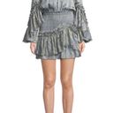 Alexis  Leannie Ruffle Long-Sleeve Mini Dress Charmeuse Diamond | M Photo 0