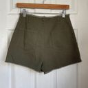 Oak + Fort NWT  khaki green high waist button front shorts size 26 Photo 1