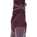 GUESS Burgundy Purple velvet Mixed Media Buckled Strap Acora Point Toe Wedge dress Boot Photo 1