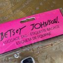 Betsey Johnson NWT  Luggage Tag + Keychain Set Yellow Hot Pink Roses Never Used Photo 1