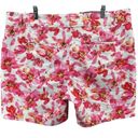 Isaac Mizrahi  Shorts Women 16 Pink Floral Water Color High Rise Stretch Tropical Photo 3