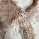 Jeanne Simmons NWT  faux fur fringe shawl  Photo 3