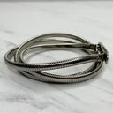 The Bar Vintage Buckle Silver Tone Coil Stretch Cinch Belt Size Small S Womens Photo 5