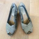 Ralph Lauren  Silver Espadrille Peep Toe Wedges 9 Photo 4