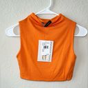 Naked Wardrobe NWT  Orange Sleeveless Crop Top Photo 2