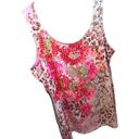 Absolutely Famous  Pink Sequined Floral Tank Top Size Large Photo 1