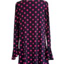 Est. 1946  Dress Dark Blue Pink Polka Dots Long Bell Sleeves Swing Large NEW Photo 3