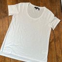 Theory Women’s  Penati B plain white scoop neck t shirt sleeve size large Photo 0