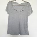 Treasure & Bond  MODAL Tee LARGE Shirt Split Neck Gray heather Short Sleeve Photo 0