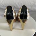 L.A.M.B. Women’s Patent Leather Tan Heels size 5.5 Photo 1