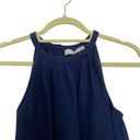 Loft  Navy Blue Embroidered Sleeveless Blouse Sz M Photo 1