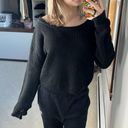 Missguided Misguided: Cropped Knit Black Crewneck Sweater Photo 0