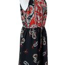 Loft Midi Dress Halter Neck Blouson Tie Waist Chiffon Black Red Women’s Large Photo 1