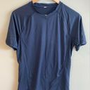 Lululemon  Navy Short Sleeve V Neck Fitted Athletic Performance Shirt Photo 0