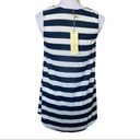 The Moon 🎉  & Sky Blue and White Striped Top Lace Inset Sleeveless Top Brand New Photo 6