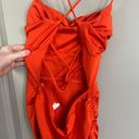 Windsor Satin Orange Maxi Dress Photo 3