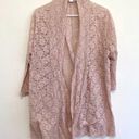  DRESS BARN Plus Size Pink Floral Lace Open 3/4 Sleeve Cardigan Sweater Photo 0