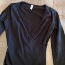 American Apparel Stunning Black Long Sleeve Low Cut  Bodysuit Photo 1