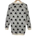 Maison Scotch  Cream Black Mohair Star Sweater Longer Length Pullover sz 2 Medium Photo 4