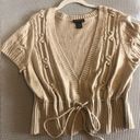 Lane Bryant  Tan waist-length cardigan sweater with tie-string size 14/16 Photo 0