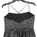 J.Crew  Maxi Slip Dress Womens 4 Black Silk Starry Sky Ruffle Back Slit Elegant Photo 6