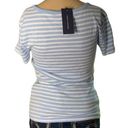 Tommy Hilfiger Womens T Shirt Short Sleeve Striped V Neck Fitted Cotton Blue XS Photo 2