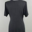 Karen Kane  Solid Black Faux Wrap V-Neck Short Sleeve Midi Dress Size XL Photo 10