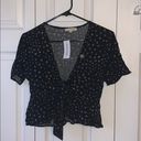 LA Hearts NWT  top! It is a front tie black top Photo 0