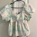 Old Navy Pastel Plaid Baby Doll Style Photo 0