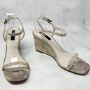 Anthropologie NEW  Camo Suede Barely There Minimalist Midi Wedge Sandal Heels 10 Photo 3