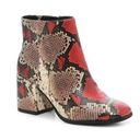 mix no. 6 Benisa Faux Snake Skin Bootie Red Brown Size 9.5 Photo 0