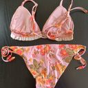 Aerie  pink floral triangle bikini, Size Small, removable pads, ruffles, beachy Photo 3