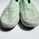 American Eagle  7W Mint Green Eyelet Canvas Slip-On Shoes Photo 3