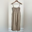 House of Harlow  1960 Linen blend smocked Jumpsuit wide leg cropped L Photo 1