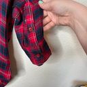 BeachLunchLounge red plaid flannel t-shirt dress size XS Photo 5