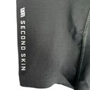 Second Skin  Womens Cropped Compression Leggings Size XS Black Gray Athletic Logo Photo 3
